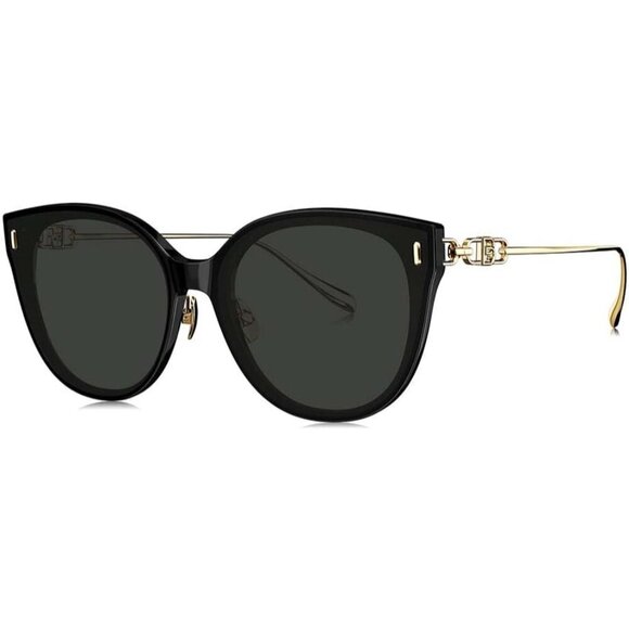 🆕 Women Black Fashion Oversized Cat Eye Polarized Exclusive Eyewear Sunglasses - Picture 1 of 9